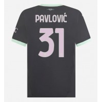 Muški Nogometni Dres AC Milan Strahinja Pavlovic #31 Rezervni 2024-25 Kratak Rukav